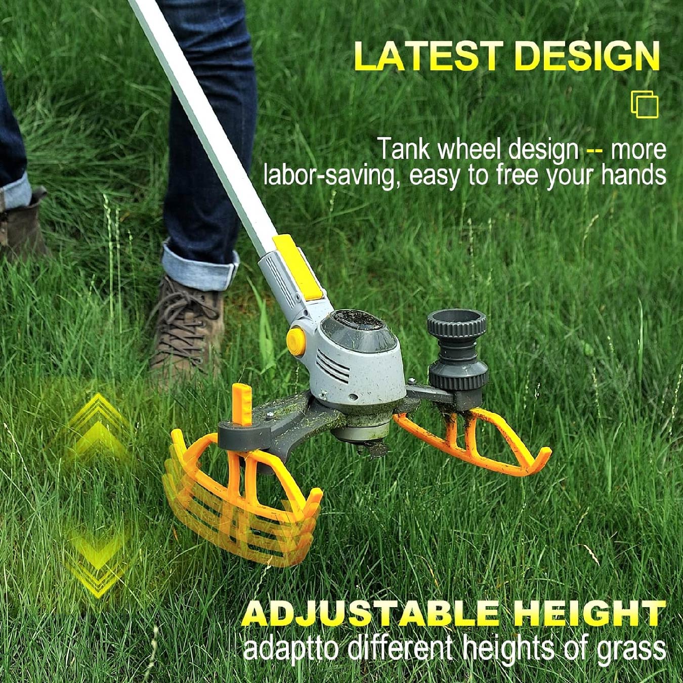 Recortadora de Césped de Altura Ajustable para Jardín y Patio