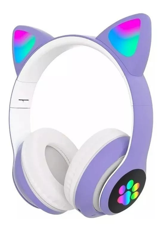 Auriculares inalámbricos de oreja de gato con luz LED