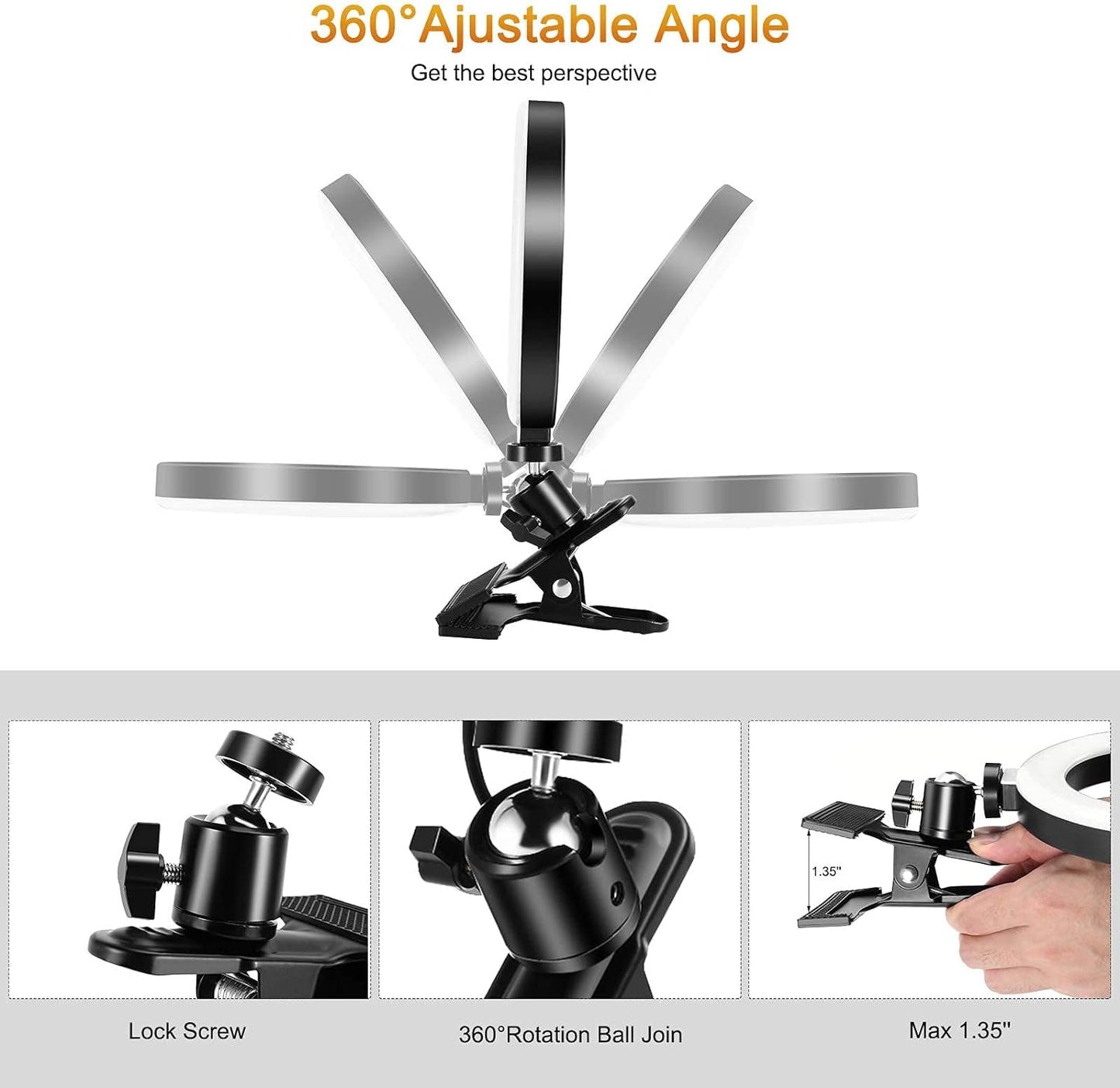Mini aro de luz portátil 6” para Tiktok