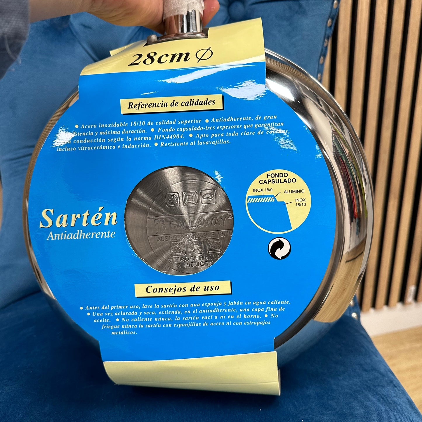 Sartén de acero inoxidable, antiadherente 30cm - Callaway