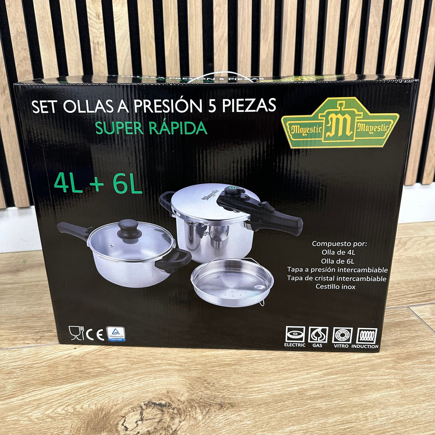 Juego de Olla de Presion de Acero inoxidable con 5 piezas ( OFERTA )