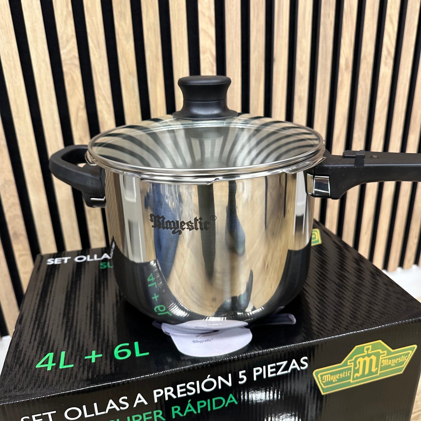 Juego de Olla de Presion de Acero inoxidable con 5 piezas ( OFERTA )