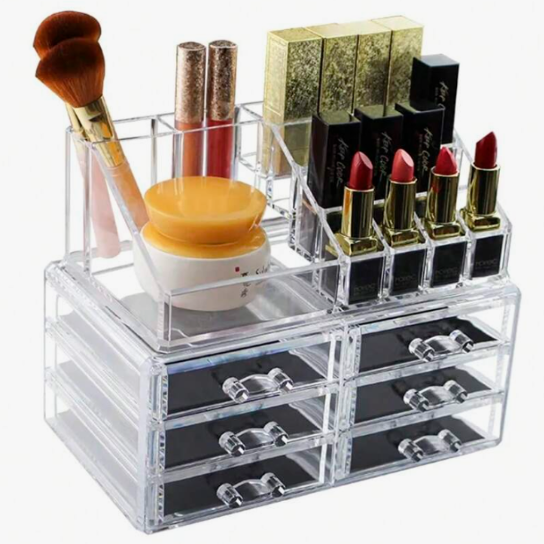 Organizador de maquillaje acrílico transparente