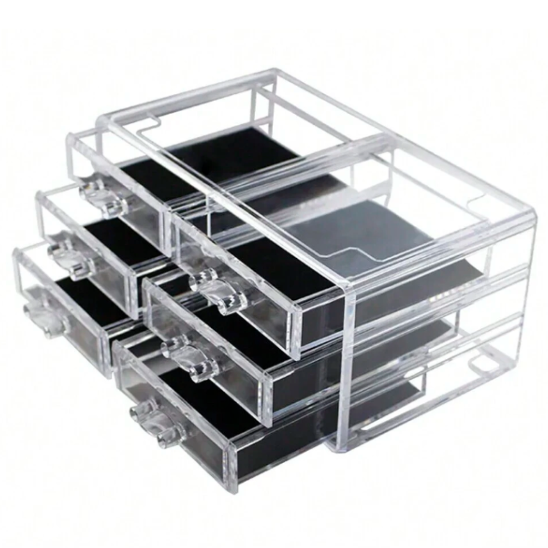 Organizador de maquillaje acrílico transparente