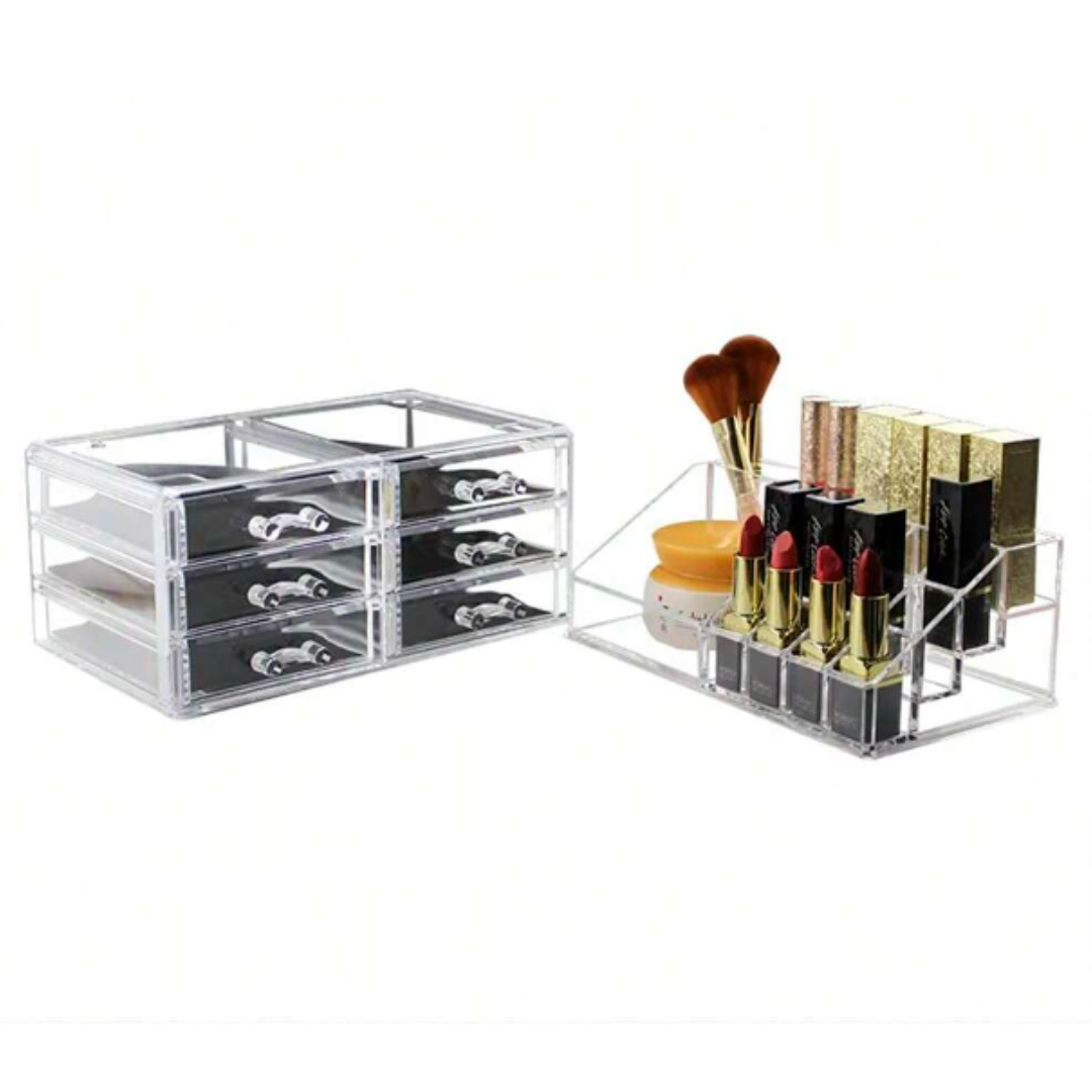 Organizador de maquillaje acrílico transparente