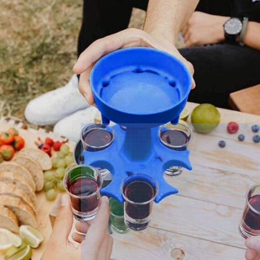 Dispensador y soporte de vidrio de chupito
