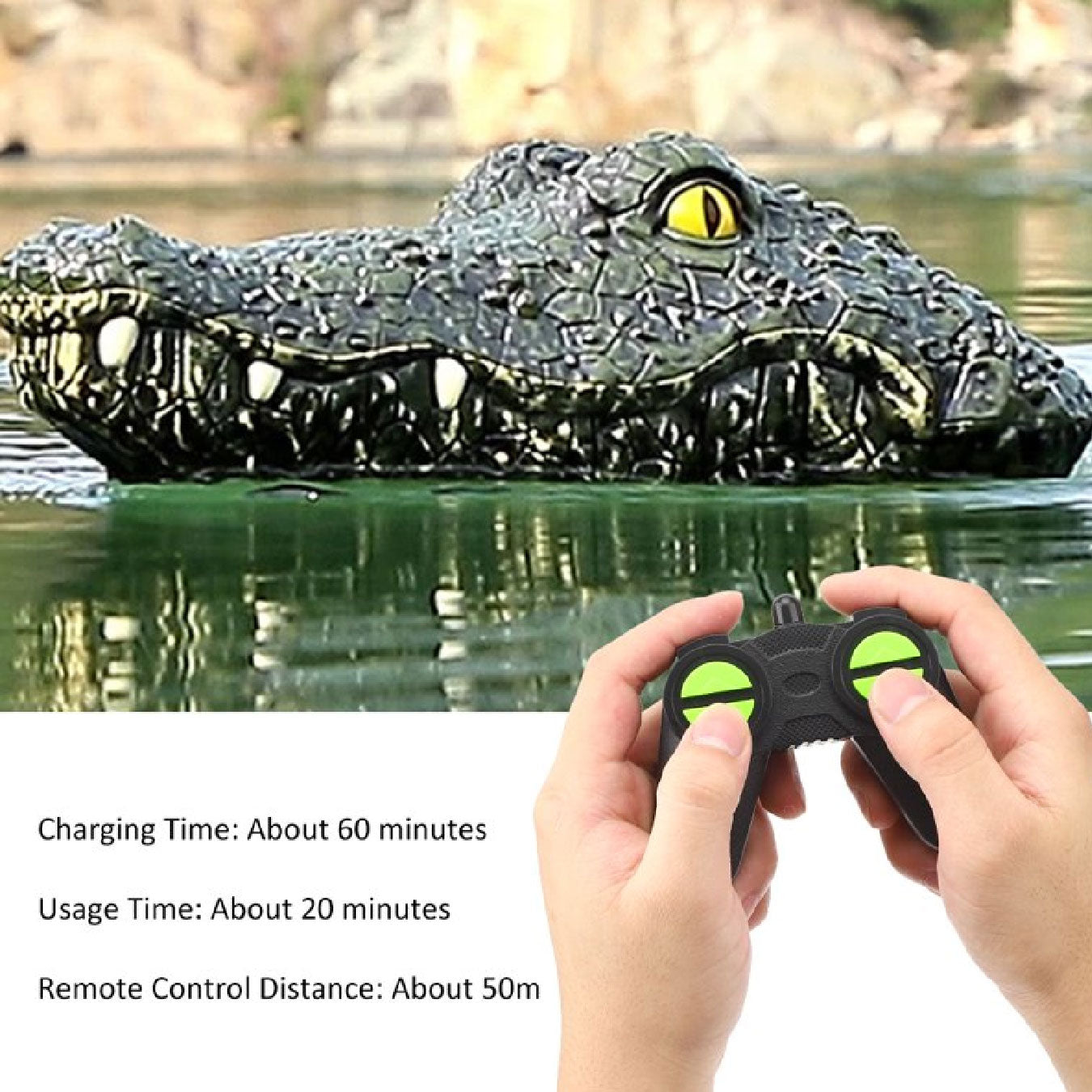 Barco de cocodrilo a Control remoto para niños, 2,4G eléctrico de juguete