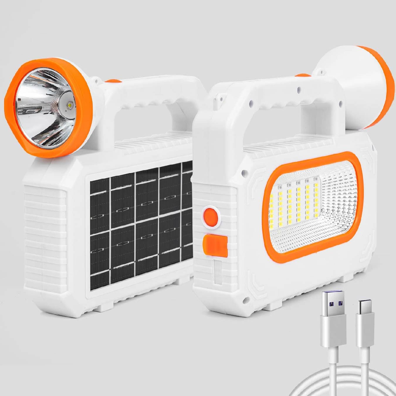 Linterna LED con carga solar y Power bank Gran Capacidad 5000mah