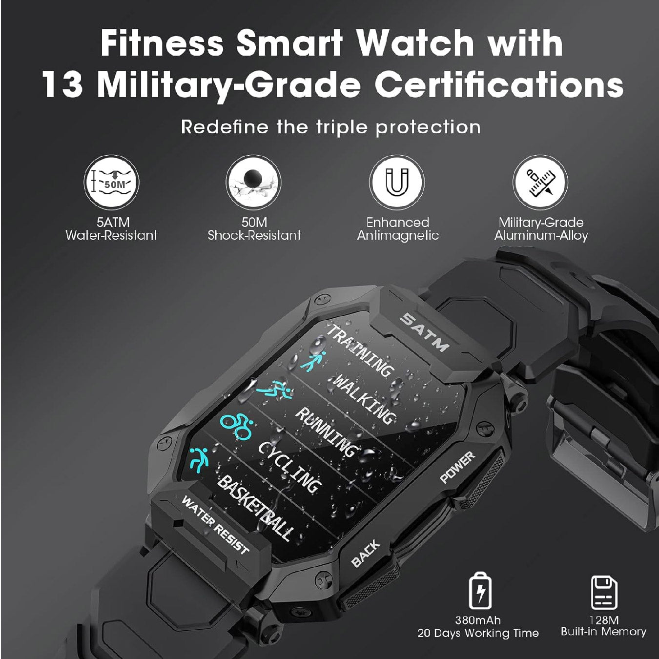 Smartwatch Hombre con 5ATM Waterproof, 1,71"