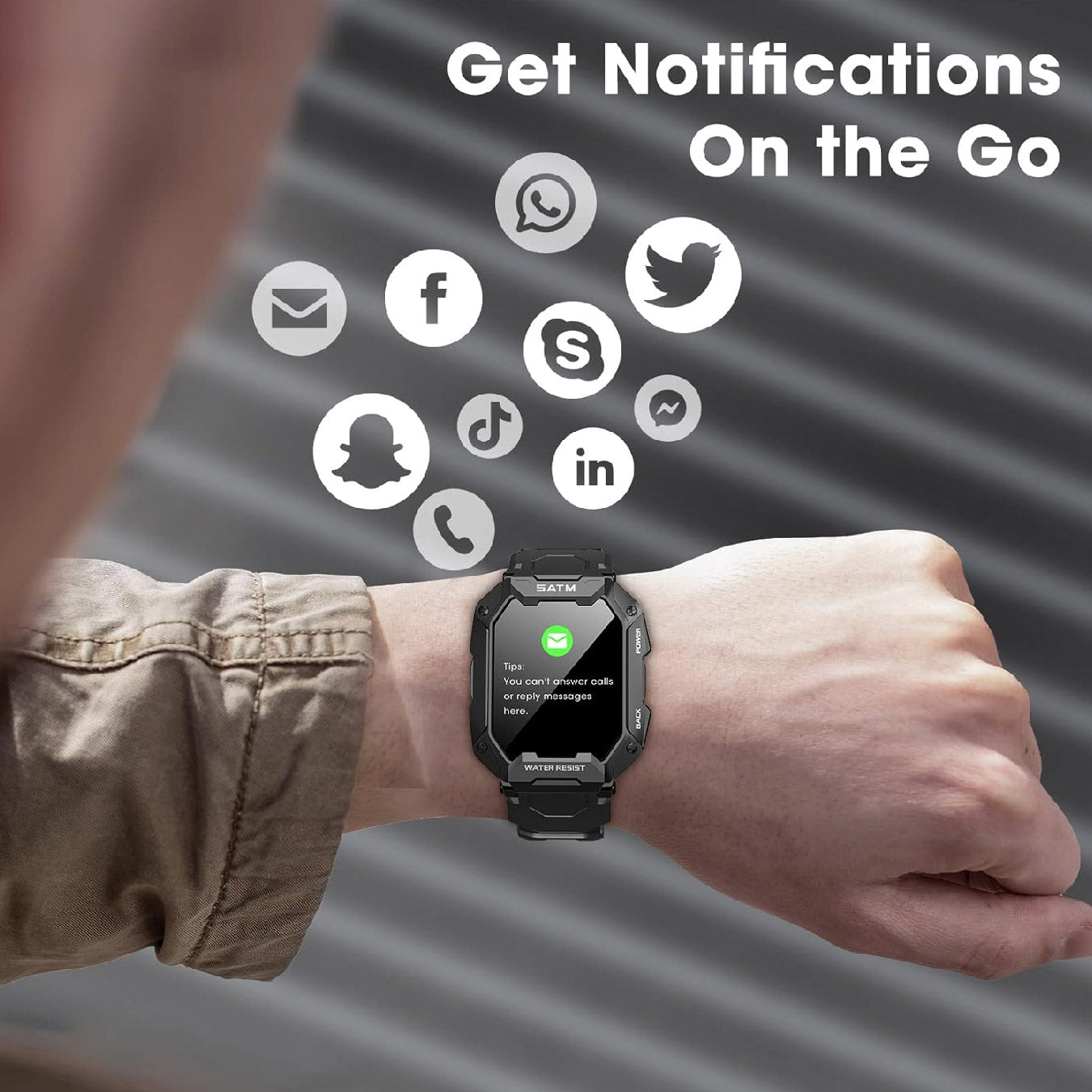 Smartwatch Hombre con 5ATM Waterproof, 1,71"