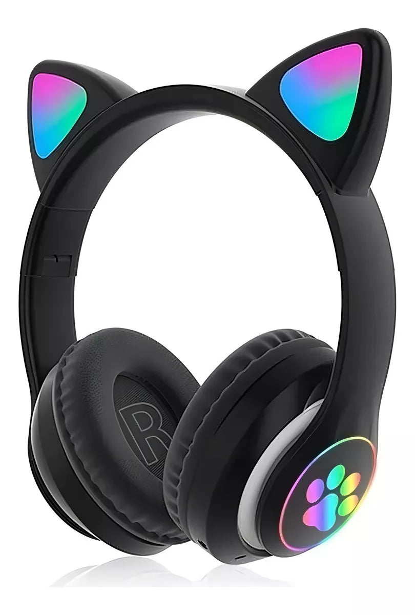 Auriculares inalámbricos de oreja de gato con luz LED