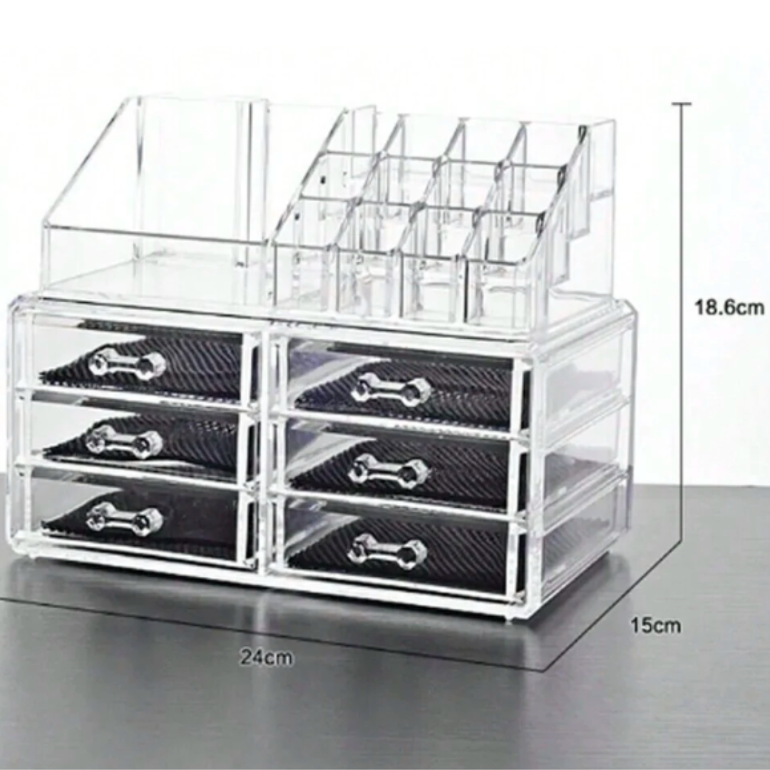Organizador de maquillaje acrílico transparente